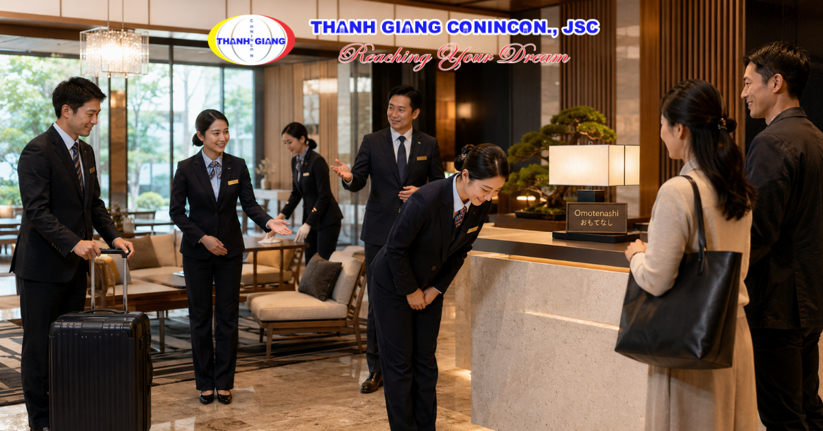 Du học sinh thực hành phong cách phục vụ Omotenashi tại khách sạn Nhật Bản