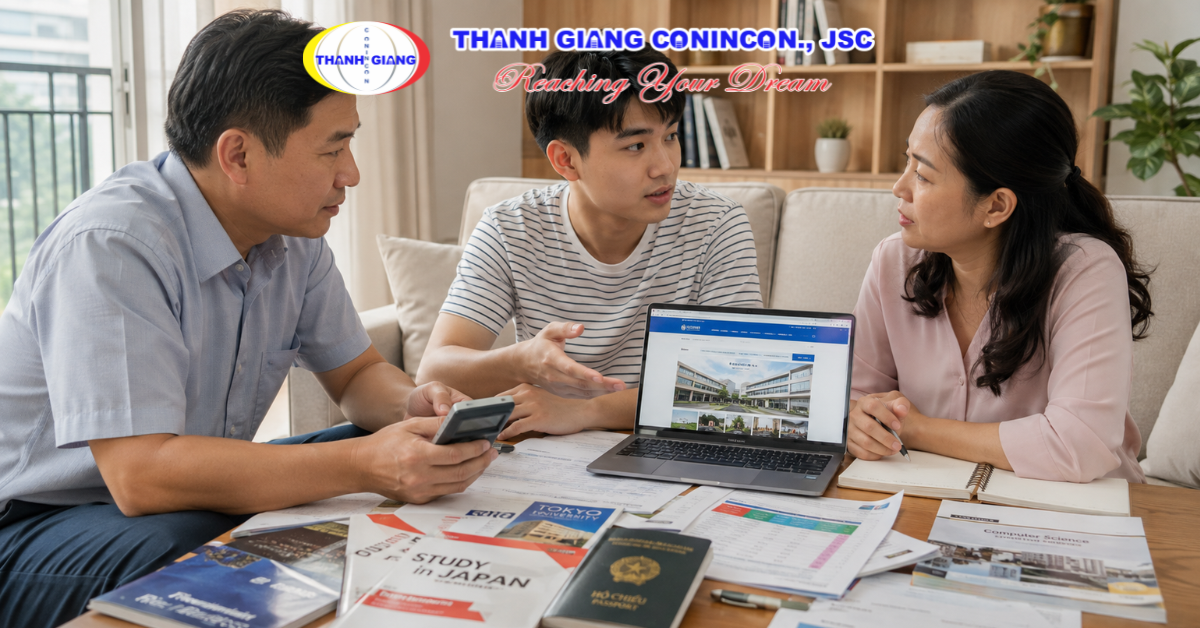 Gia đình cùng con tính toán ngân sách để theo học ngành Công nghệ thông tin tại Nhật Bản