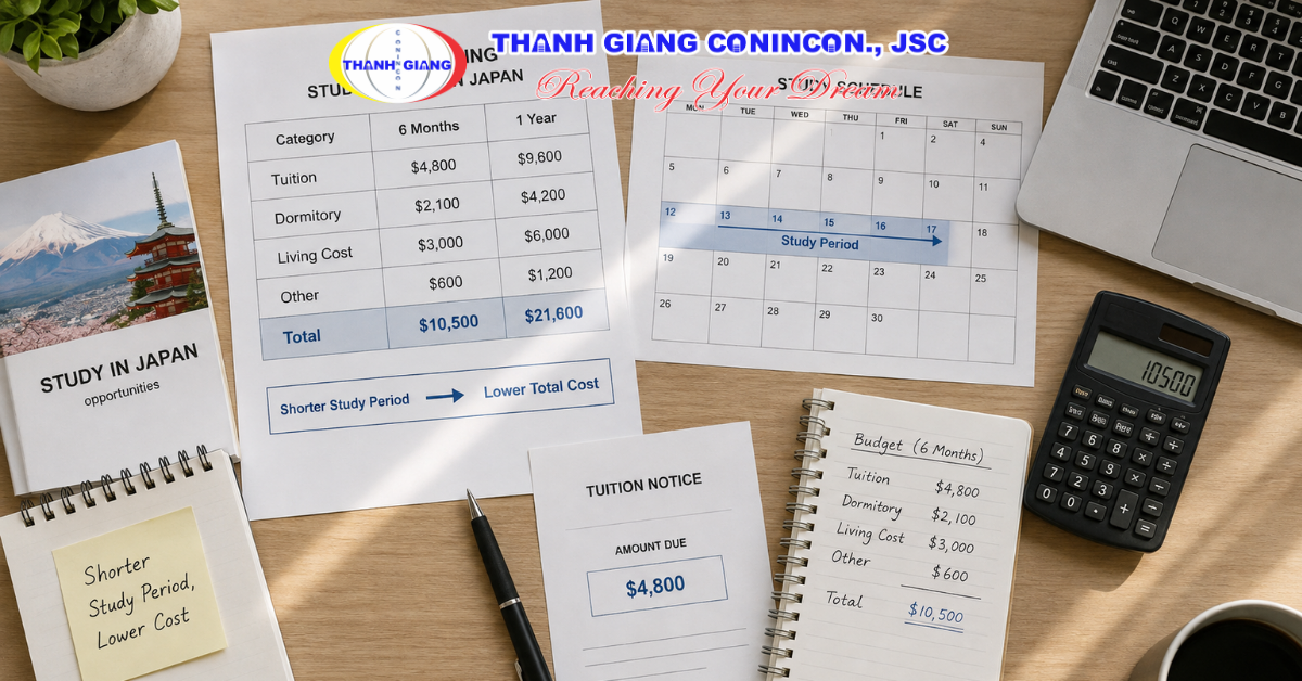 Kế hoạch chi phí du học Nhật Bản theo thời gian học ngắn hơn